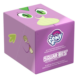 Lila Squaroe-Box mit Spike-Design aus My Little Pony "Friendship is Magic", ideal für TCG-Decks und Sammlerstücke.