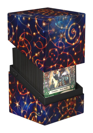 Ultimate Guard RTE Boulder 100+ Magic: The Gathering Box mit leuchtendem, spiralförmigem Design.