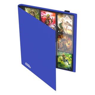 Blaue Ultimate Guard Flexxfolio 360 Kartenmappe mit Sammelkarten, 18-Pocket-Design.
