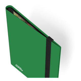 Grüne Ultimate Guard Flexxfolio 360 Kartenmappe mit elastischem Band und Kartenfächern, für Sammelkarten.