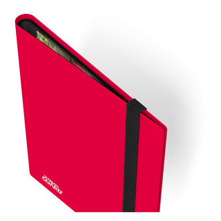 Rote Ultimate Guard Flexxfolio 360 Kartenmappe mit elastischem Band, 18-Pocket-Design für Sammelkarten.