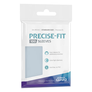 Ultimate Guard Precise-Fit Sleeves, 100 transparente Kartenhüllen, Standardgröße, für Sammelkarten, säurefrei, PVC-frei.