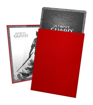Rote Ultimate Guard Katana Sleeves, Standardgröße, 100 Stück, für Kartenschutz.