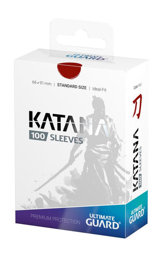 Ultimate Guard Katana Sleeves Rot, 100 Stück, Standardgröße, Verpackung mit Samurai-Design.