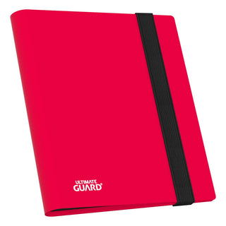 Rote Ultimate Guard Flexxfolio 160 Kartenmappe mit schwarzem Gummiband, 8-Pocket Design für Sammelkarten.