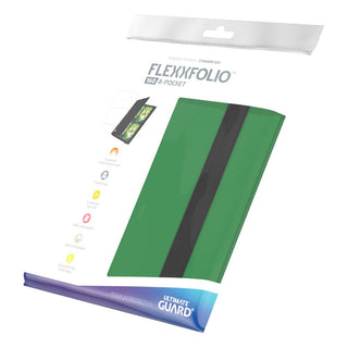 Grüne Ultimate Guard Flexxfolio 160 Kartenmappe mit 8-Pocket Design in Verpackung.