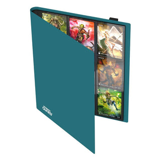 Ultimate Guard Flexxfolio 360 Kartenmappe in Petrolblau mit Sammelkarten in 18-Pocket-Seiten.