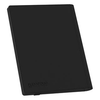 Schwarze Kartenmappe Ultimate Guard Flexxfolio 360 mit XenoSkin-Einband, 18-Pocket-Design für Sammelkarten.