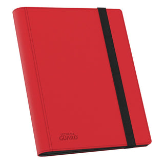 Rote Ultimate Guard Flexxfolio 360 Kartenmappe mit XenoSkin-Einband und schwarzem Gummiband.