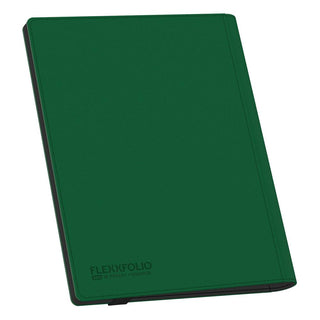 Grüne Ultimate Guard Flexxfolio 360 Kartenmappe mit XenoSkin-Einband, geschlossen, für Sammelkarten.
