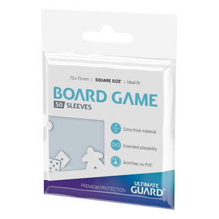 Ultimate Guard Board Game Sleeves, 50 Stück, quadratisch, 73x73mm, für Brettspielkarten, säurefrei, extra dick.