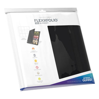 Ultimate Guard Flexxfolio 480, 24-Pocket Quadrow, schwarze Kartenmappe, ideal für Playsets, strapazierfähiger Einband.