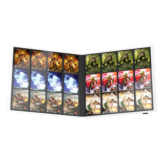 Ultimate Guard Flexxfolio 480 Kartenmappe, weiß, offen mit Karten, 24-Pocket-Layout, strapazierfähiger Einband.