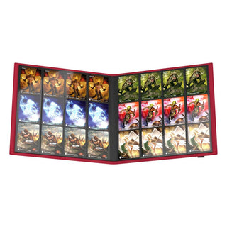 Ultimate Guard Flexxfolio 480, rote 24-Pocket-Kartenmappe, offen mit Karten, ideal für Playsets.