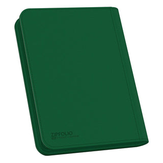 Grüne Ultimate Guard Zipfolio 160 Kartenmappe mit XenoSkin-Einband und Reißverschluss, 8-Pocket Design.