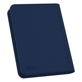 Blaues Ultimate Guard Zipfolio 160, 8-Pocket XenoSkin, Kartenmappe mit Reißverschluss für Sammelkarten.