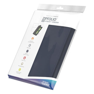 Ultimate Guard Zipfolio 160, 8-Pocket XenoSkin Blau, Kartenmappe mit Reißverschluss, für Sammelkarten.