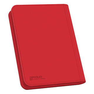 Rote Ultimate Guard Zipfolio 160 Kartenmappe mit XenoSkin und Reißverschluss, 8-Pocket Design für Sammelkarten.