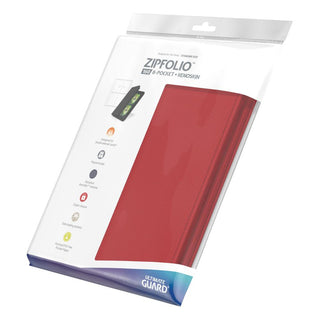 Ultimate Guard Zipfolio 160, 8-Pocket XenoSkin Rot, Kartenmappe mit Reißverschluss, in Verpackung.