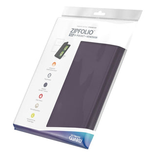 Ultimate Guard Zipfolio 160, violett, 8-Pocket XenoSkin, Kartenmappe mit Reißverschluss, für Sammelkarten.