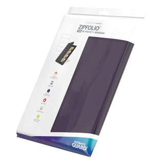 Ultimate Guard Zipfolio 320, violett, 16-Pocket XenoSkin Kartenmappe mit Reißverschluss, für Sammelkarten.