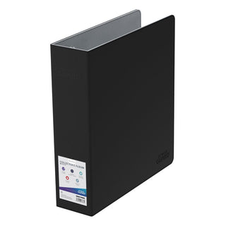 Schwarzer Ultimate Guard XenoSkin 3-Ring-Ordner mit beschreibbarem Indexlabel, geeignet für Sammelkarten.
