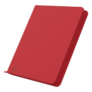 Rote Ultimate Guard Zipfolio 480 Kartenmappe mit XenoSkin-Einband und Reißverschluss, 24-Pocket Design.