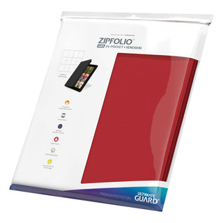 Ultimate Guard Zipfolio 480, 24-Pocket XenoSkin, rot, Kartenmappe mit Reißverschluss, für Playsets, in Verpackung.