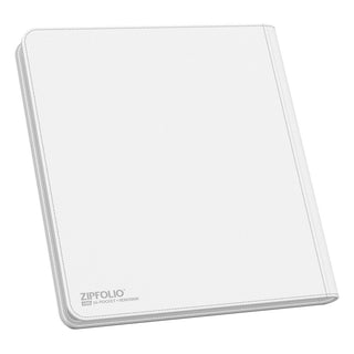 Weißes Ultimate Guard Zipfolio 480, 24-Pocket XenoSkin, Kartenmappe mit Reißverschluss, ideal für Playsets.