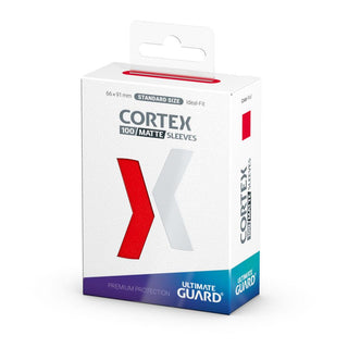 Verpackung der Ultimate Guard Cortex Sleeves, Standardgröße, matt-rot, 100 Stück.
