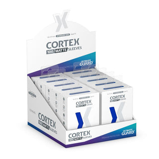 Ultimate Guard Cortex Sleeves, 100er Pack, matt-blau, Standardgröße, Display-Box, ideal für TCG-Spieler.