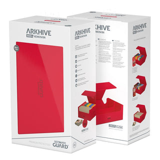 Rote Ultimate Guard Arkhive 800+ XenoSkin Box für über 800 Karten, doppelt gesleevt, in Originalverpackung.