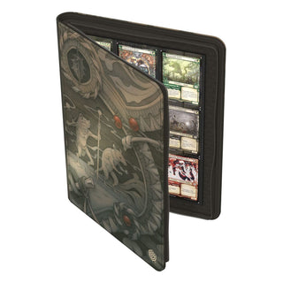 Ultimate Guard Zipfolio 360 Xenoskin mit Magic: The Gathering "Bloomburrow" Design, geöffnet mit Karten.