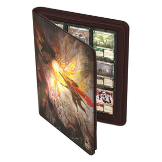 Ultimate Guard Zipfolio 360 Xenoskin mit Magic: The Gathering Bloomburrow Artwork, geöffnet mit Karten.