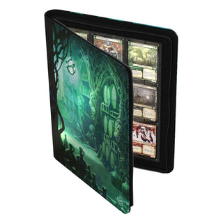 Ultimate Guard Zipfolio 360 Xenoskin mit Magic: The Gathering Design, zeigt Karten in Schutzhüllen.