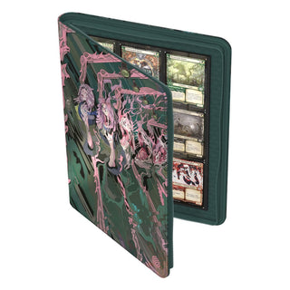 Ultimate Guard Zipfolio 360 Xenoskin mit gruseligem "Duskmourn: House of Horror" Design, offen mit Karten.