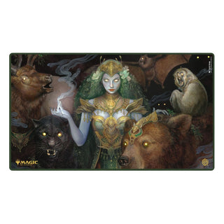 Magic: The Gathering Play-Mat "Tarkir: Dragonstorm" mit mystischer Figur und Tieren, 61x35 cm, Ultimate Guard.