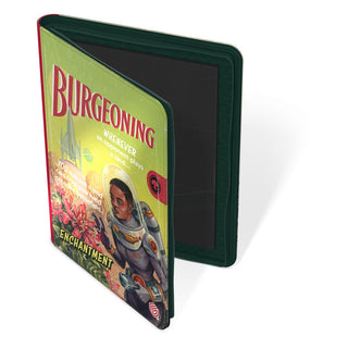 Ultimate Guard Zipfolio 360 Xenoskin mit "Burgeoning"-Artwork aus Magic: The Gathering, geöffnet, grün.