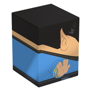 Squaroes Spock Deck-Box, Star Trek Design, blau-schwarz, von Ultimate Guard, für TCG-Decks und Sammlerstücke.