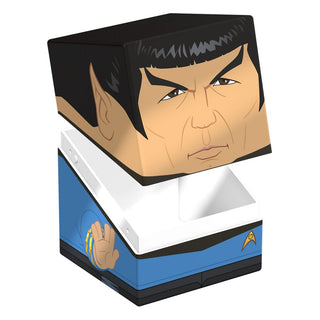 Squaroes Spock Deck-Box, Star Trek: The Original Series, von Ultimate Guard, quadratisches Design, blau-weiß, Sammelbox.