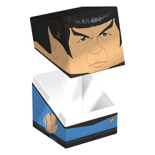 Deck-Box mit Spock-Design aus Star Trek: The Original Series, geöffnet, für TCG-Decks und Sammlerstücke.