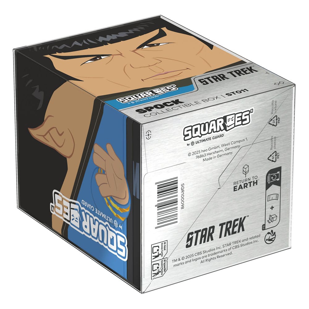 Squaroes Spock Box von Ultimate Guard, Star Trek TOS, Sammelbox für TCG-Decks, mit Spock-Design, ST011.