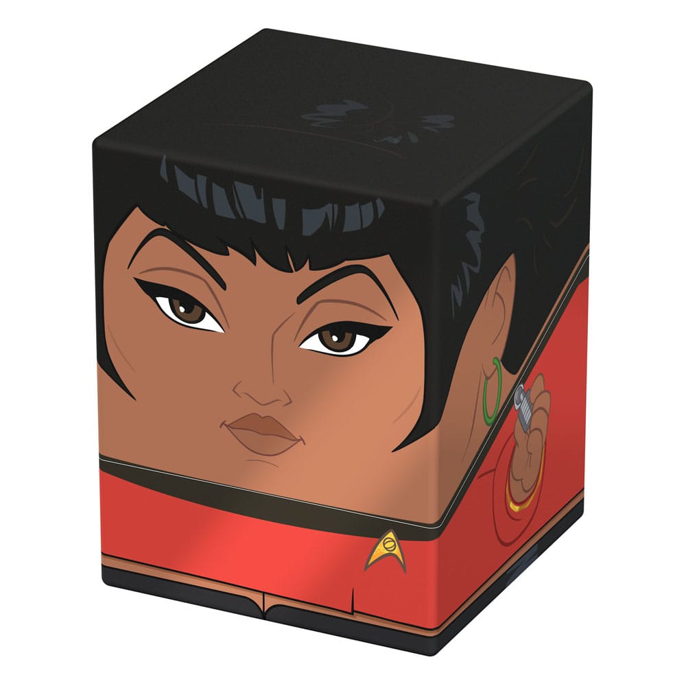Squaroes Uhura Deck-Box, Star Trek-Design, quadratische Form, rot-schwarz, für TCG-Decks und Sammlerstücke.