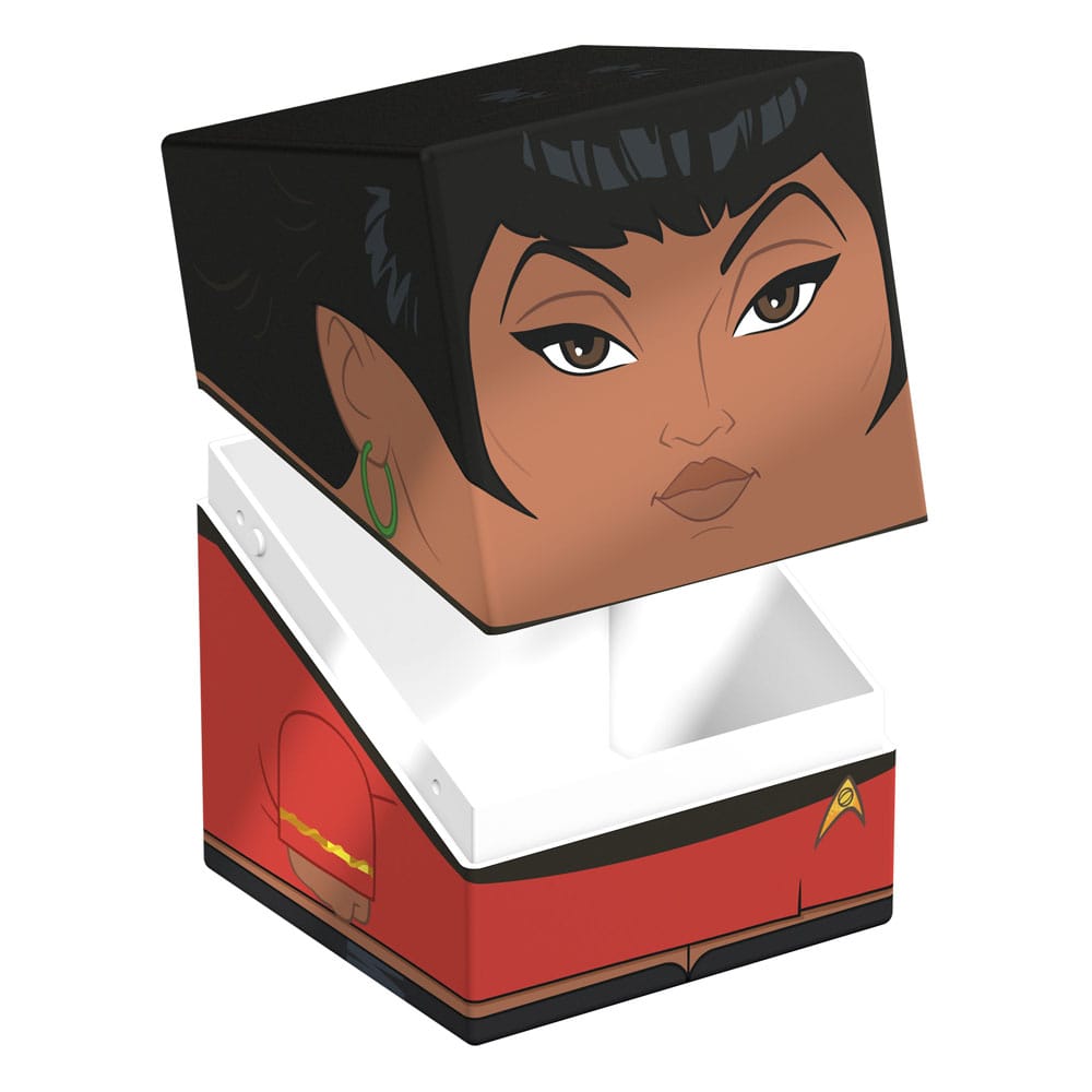 Deck-Box mit Uhura-Design aus Star Trek: The Original Series, quadratische Form, ideal für TCG-Decks und Sammlerstücke.