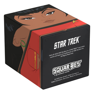 Star Trek Uhura Sammelbox von Ultimate Guard, dekoriert mit Uhura-Motiv, für TCG-Decks und Sammlerstücke.