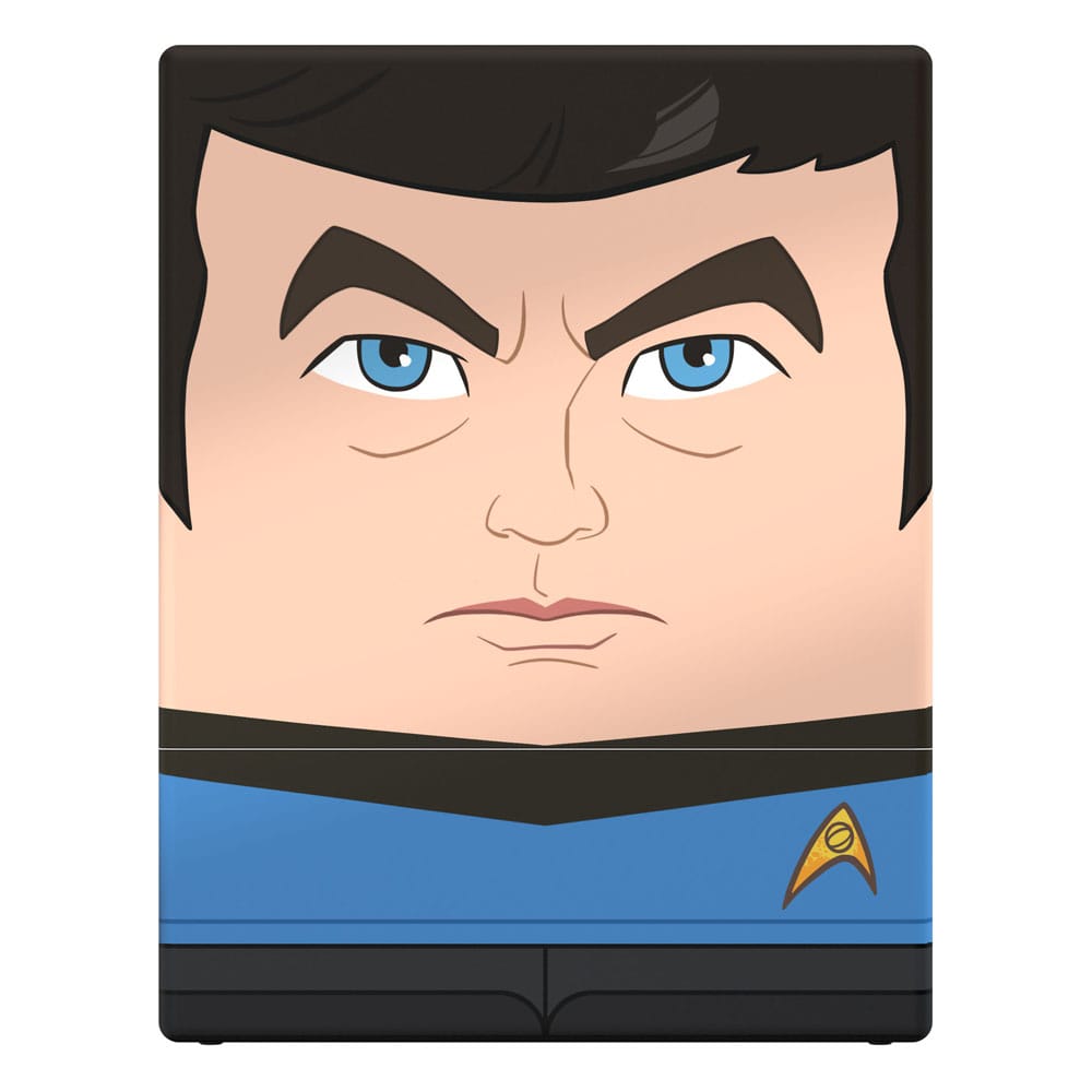 Squaroes Star Trek Dr. McCoy Deck-Box, blaue Uniform, stilisiertes Gesicht, Ultimate Guard.