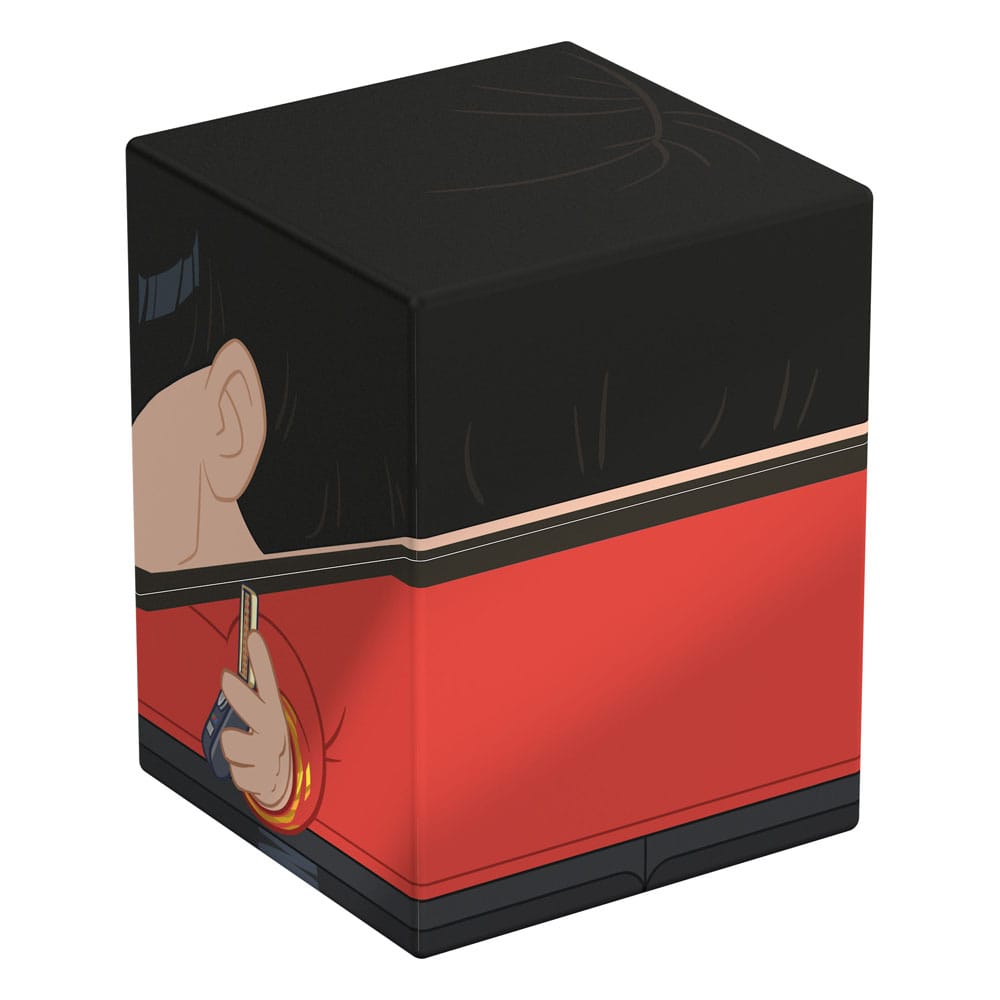 Squaroe Star Trek Box mit Scotty-Design, rot-schwarz, für TCG-Decks und Sammlerstücke.