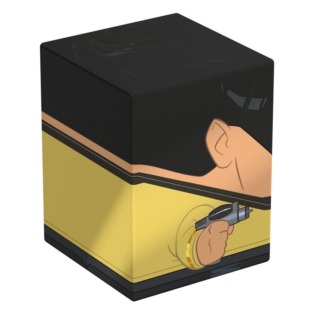 Squaroes Sulu Deck-Box, Star Trek: TOS, gelb-schwarz, stilisierter Charakter mit Phaser, von Ultimate Guard.
