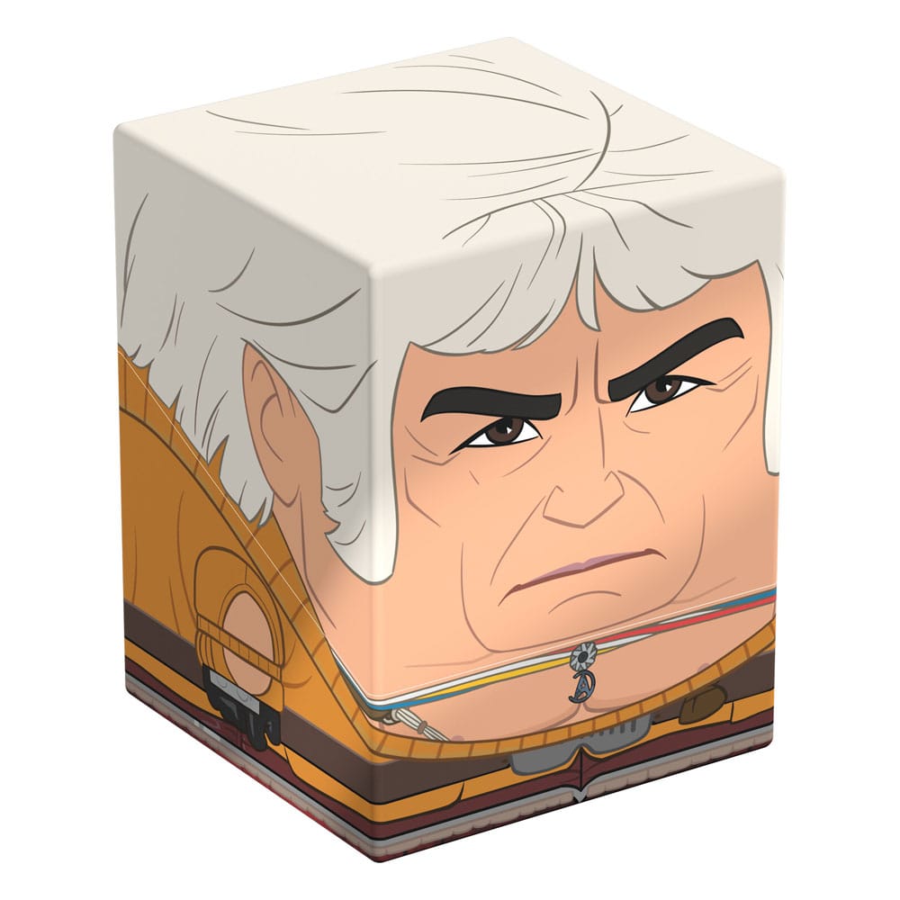 Squaroes Star Trek Khan Deck-Box, quadratisch, mit illustriertem Khan-Gesicht, zur Aufbewahrung von TCG-Decks und Sammlers...