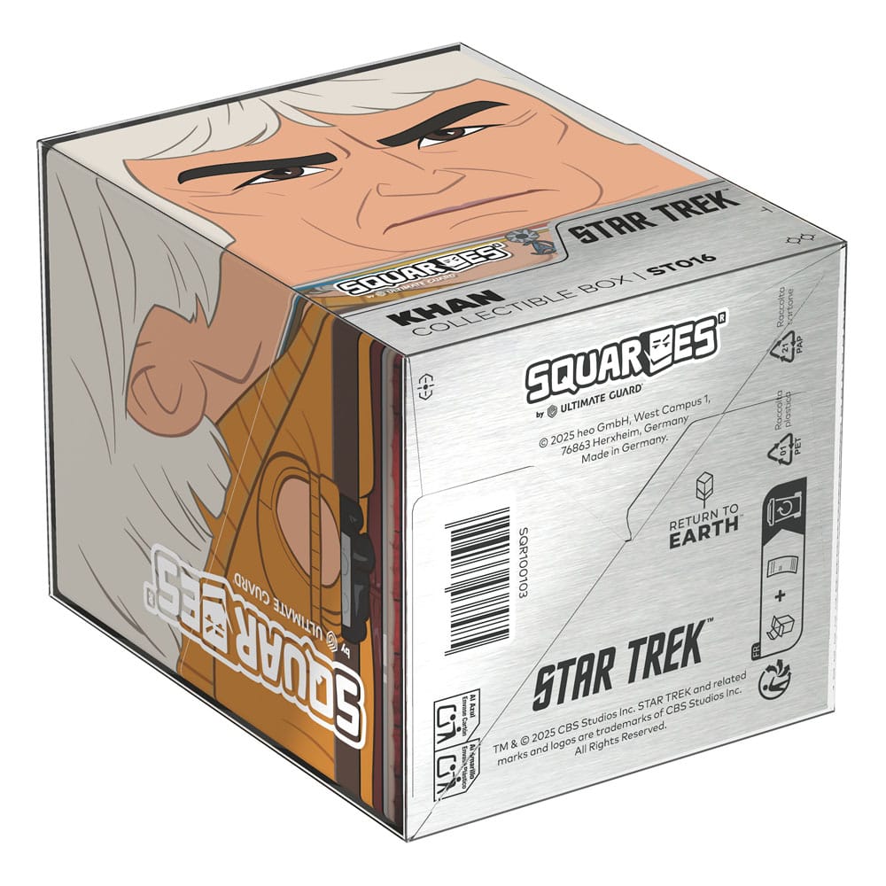 Squaroes Khan Box von Ultimate Guard, Star Trek Design, für TCG-Decks und Sammlerstücke.